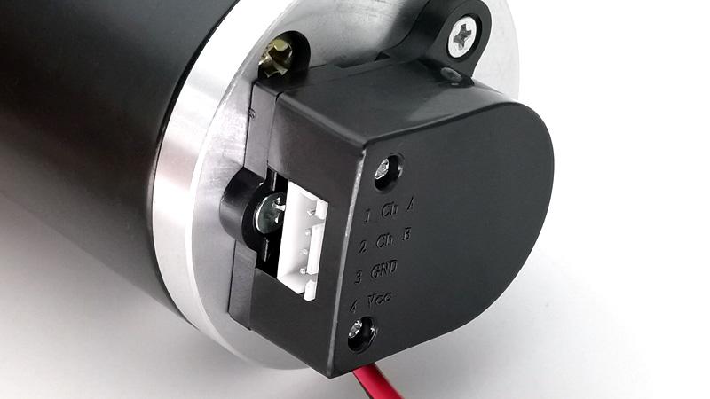 56mm 12V dc gear motor low rpm with encoder